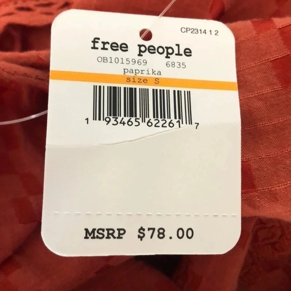 Free People Elisa paprika tunic top Small New with Tags - Picture 9 of 11